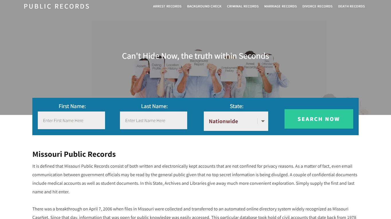 Missouri Public Records | Get Instant Reports On People